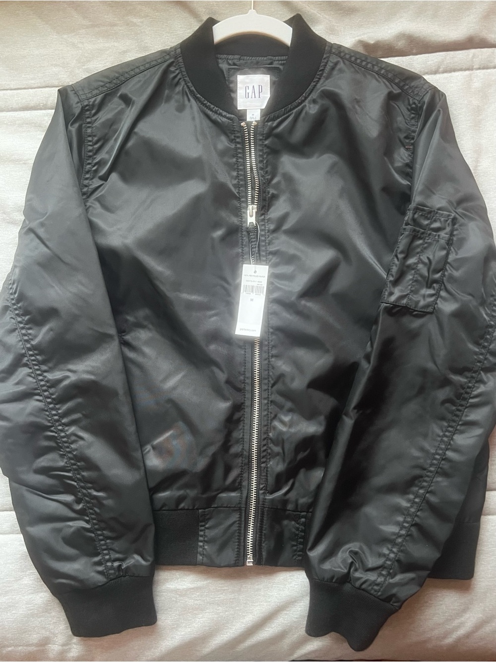 GAP Black Women's Bomber Jacket with Zip Front